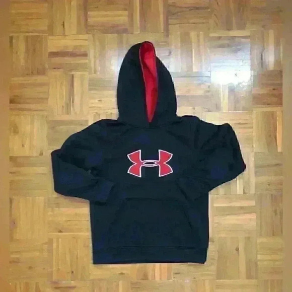 UNDER ARMOUR black red youth hoodie MEDIUM - Picture 2 of 4